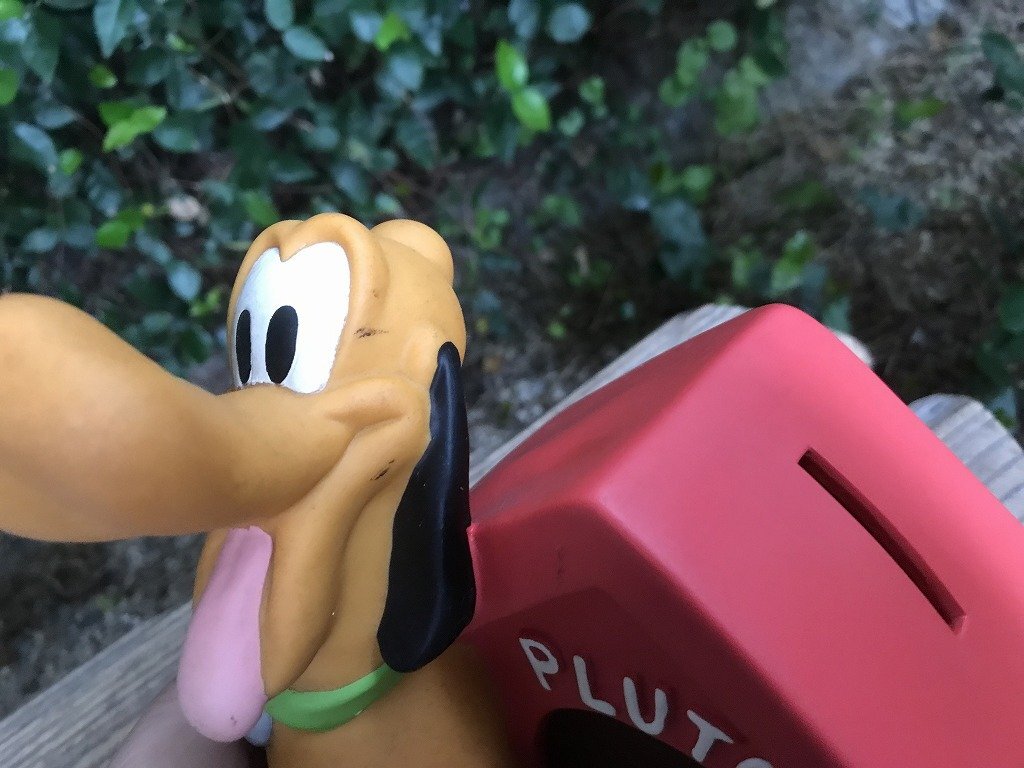 ★　DISNEY　ディズニー　PLUTO　プルート　ソフビ　貯金箱　ヴィンテージ　アンティーク　昭和レトロ　ビンテージ_画像4