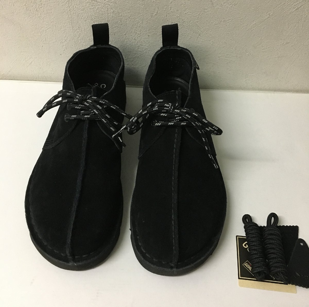 *CLARKS Clarks Desert Trek GTX замша обувь прекрасный товар чёрный размер UK7.5 26cm передний и задний (до и после) коробка с биркой 