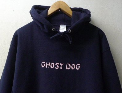 ◆CHEAP TIMES チープタイムズ XL 希少 GHOST DOG XL メッセージ スウェット パーカー ネイビー サイズXL 美品の画像2