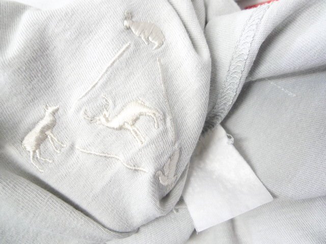 *Mountain Research mountain li search triangle animal embroidery T-shirt gray color fading use impression equipped 