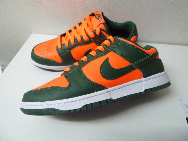 ◆ 国内正規 NIKE DUNK LOW RETRO MIAMI HURRICANES 美品 タグ箱付 ダンク マイアミ ハリケーンズ 26cm オレンジ グリーン DD1391-300の画像3