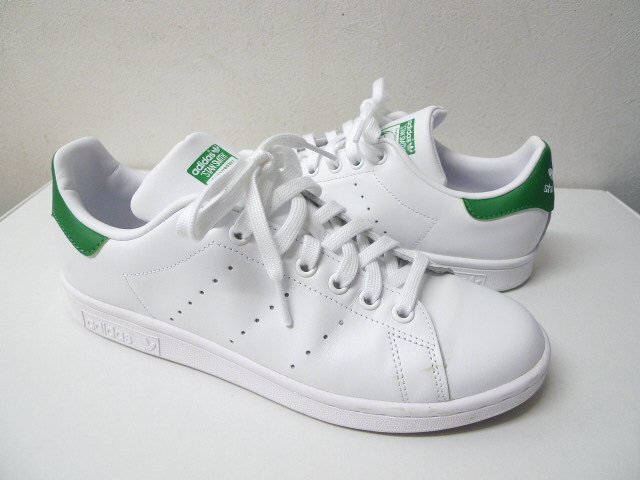 ◆adidas アディダス M20324 美品 STANSMITH スタンスミス スニーカー 白 25.5cm ホワイト グリーン サイズ7.5の画像4