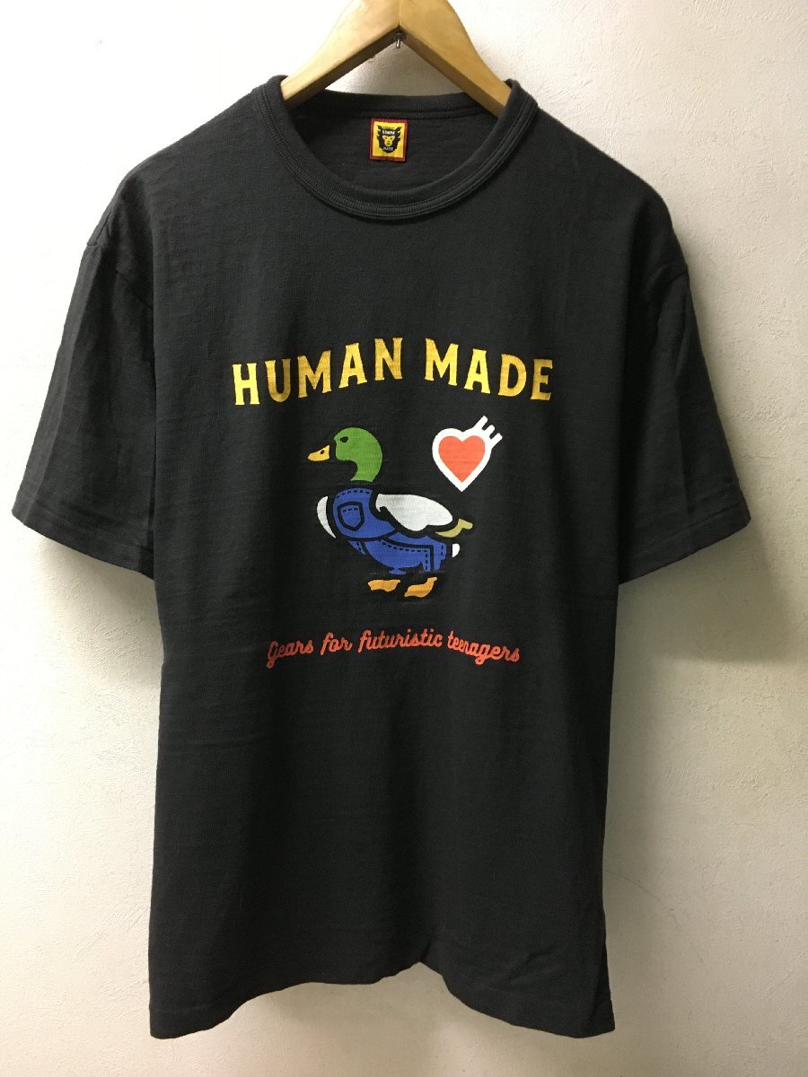 ◆HUMAN MADE ヒューマンメイド カモ デザイン Tシャツ チャコール系 サイズXL 美の画像1