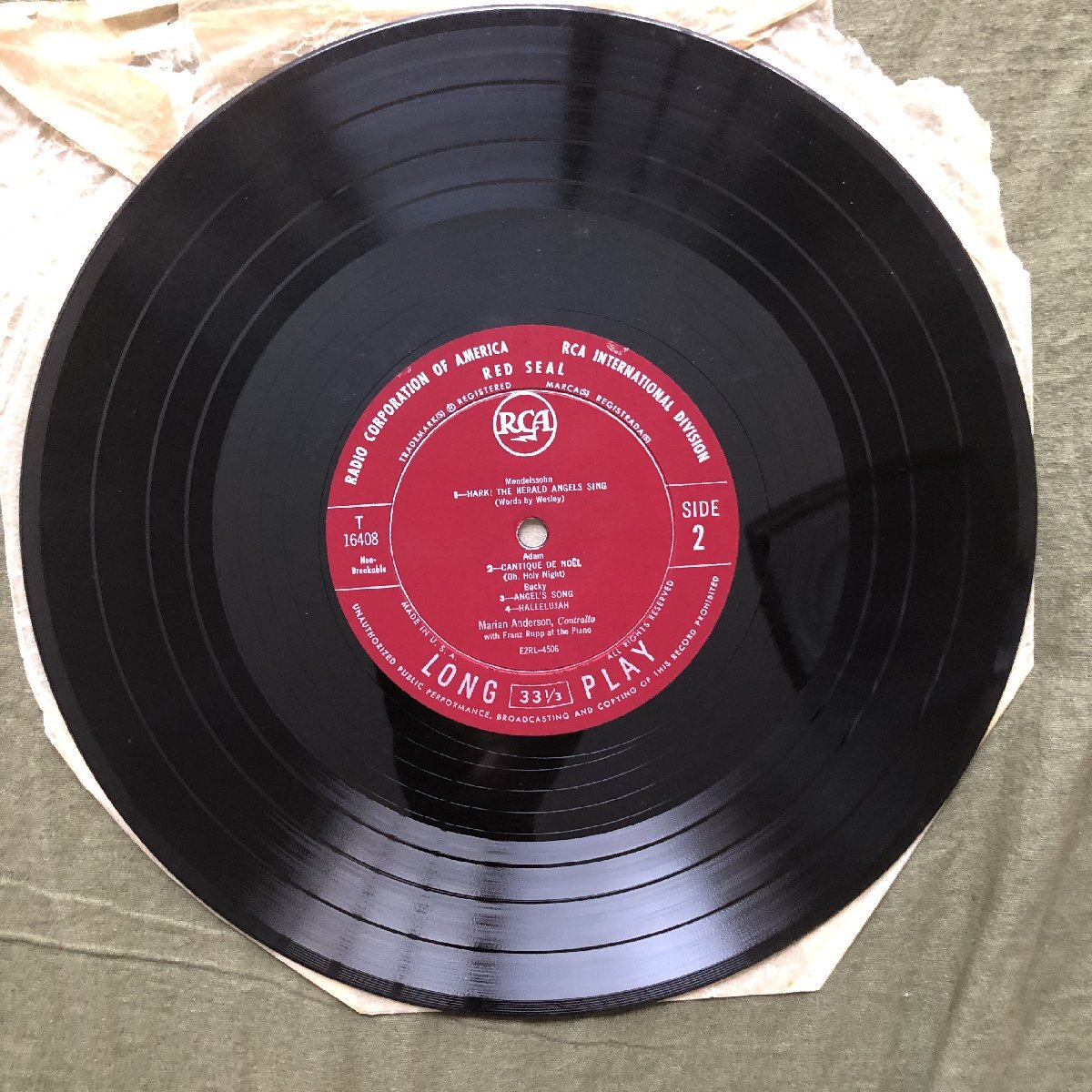 原信夫Collection 良盤 入手困難 1951年 米国 奇跡の本国初盤 マリアン・アンダーソン Marian Anderson 10''レコード Christmas Carols_画像9