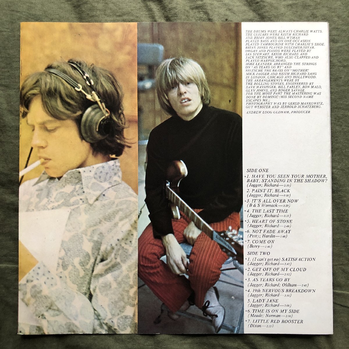 傷なし美盤 1974年 英国 本国盤 Rolling Stones LPレコードBig Hits High Tide And Green Grass: Paint It, Black, Little Red Rooster_画像6