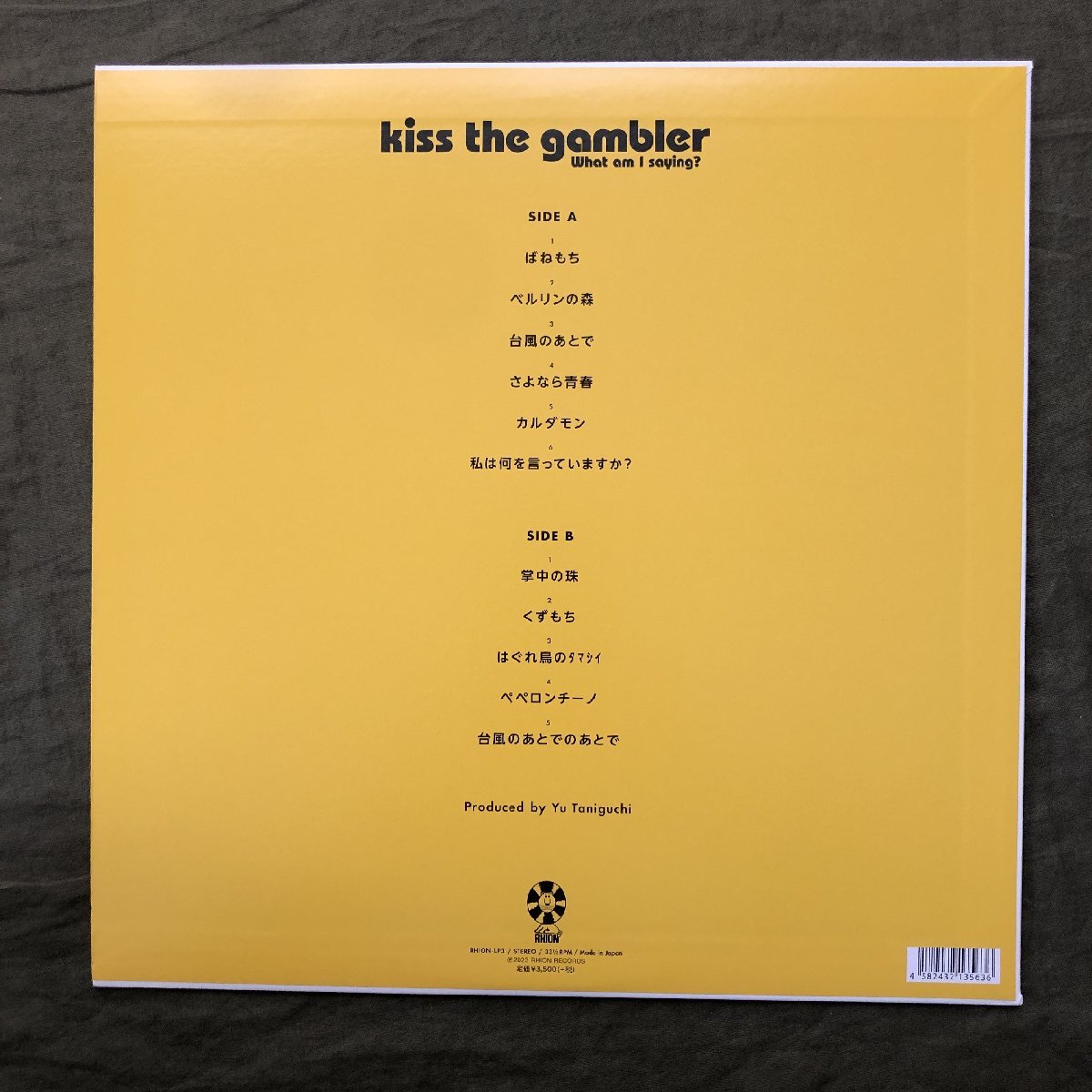 美盤 美ジャケ 新品並み レア盤 2023年 国内盤 かなふぁん kiss the gambler LPレコード 私は何を言っていますか？ What am I saying?_画像2