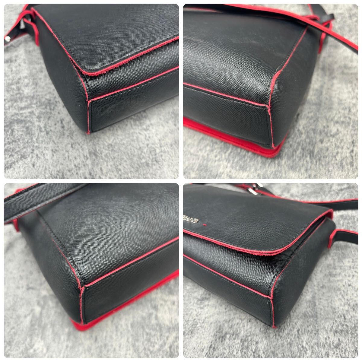 * unused class diagonal ..* Armani ARMANI JEANS men's shoulder bag body sakoshu pochette black red black color red business 