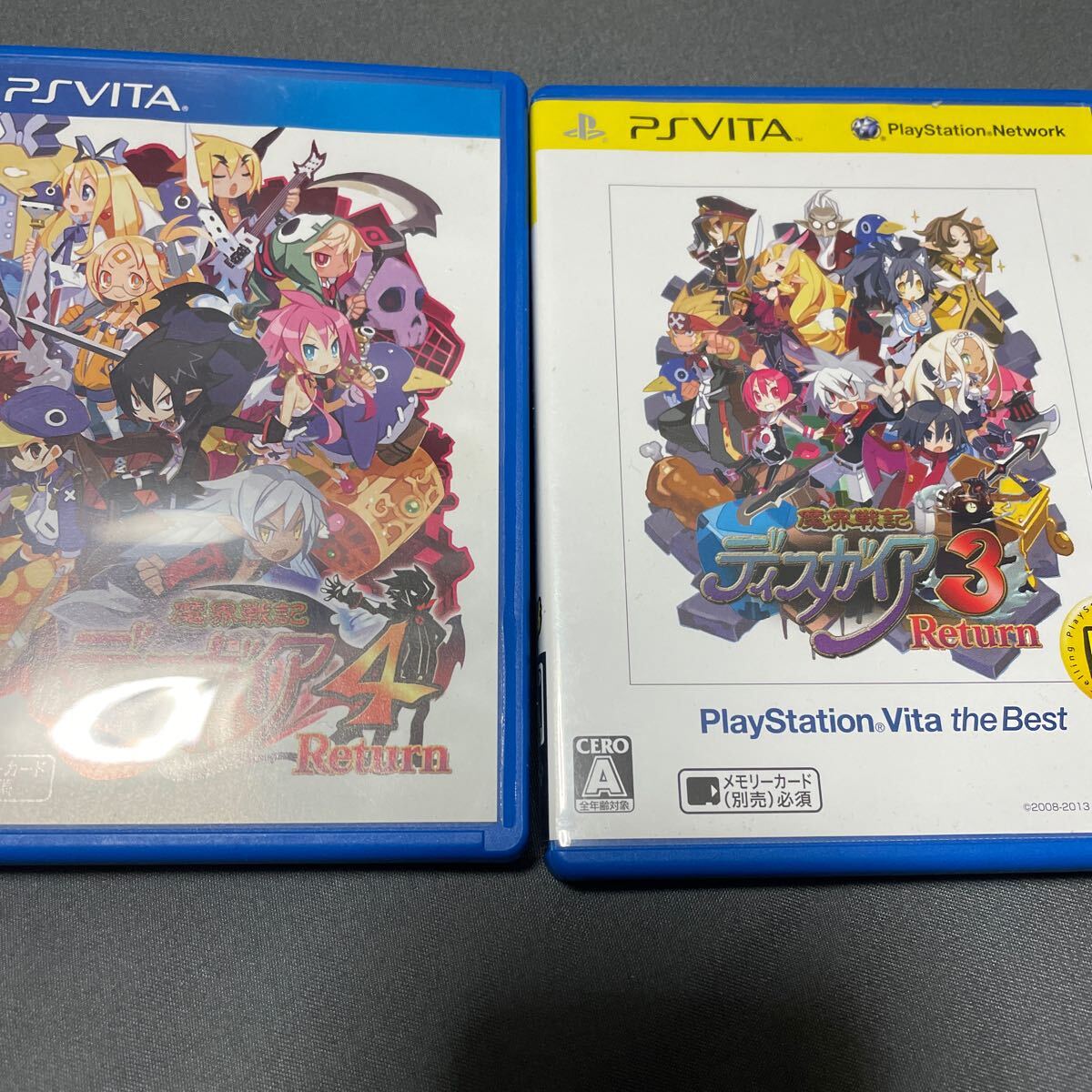 PS Vitaソフト 魔界戦記ディスガイア 3 + 4 Return 2本セット まとめ売り 中古_画像1