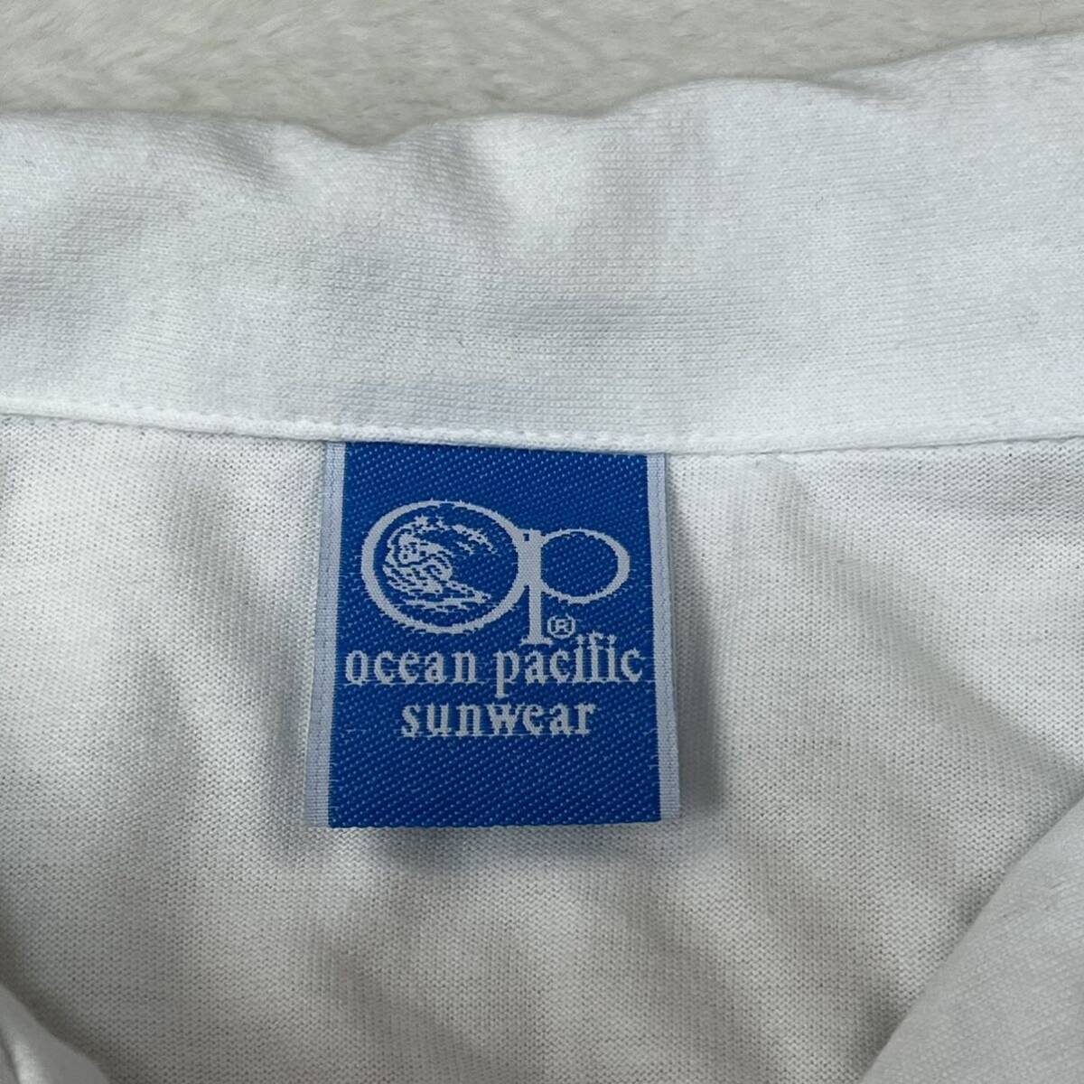 OP Ocean Pacific オーシャンパシフィック コットン100% 長袖ポロシャツ オープンカラー ゴルフ GOLF 胸ロゴ メンズ Lサイズの画像4
