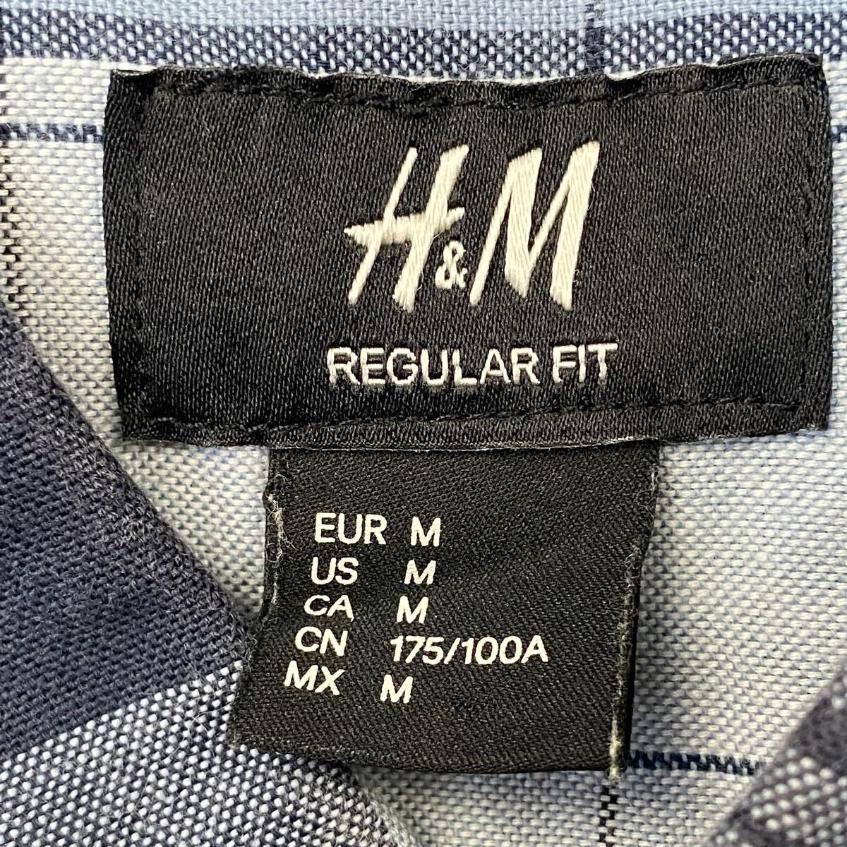 H&M エイチアンドエム コットン100% 長袖シャツ カジュアルシャツ チェックシャツ ボタンダウン ゆったり メンズ L相当の画像4