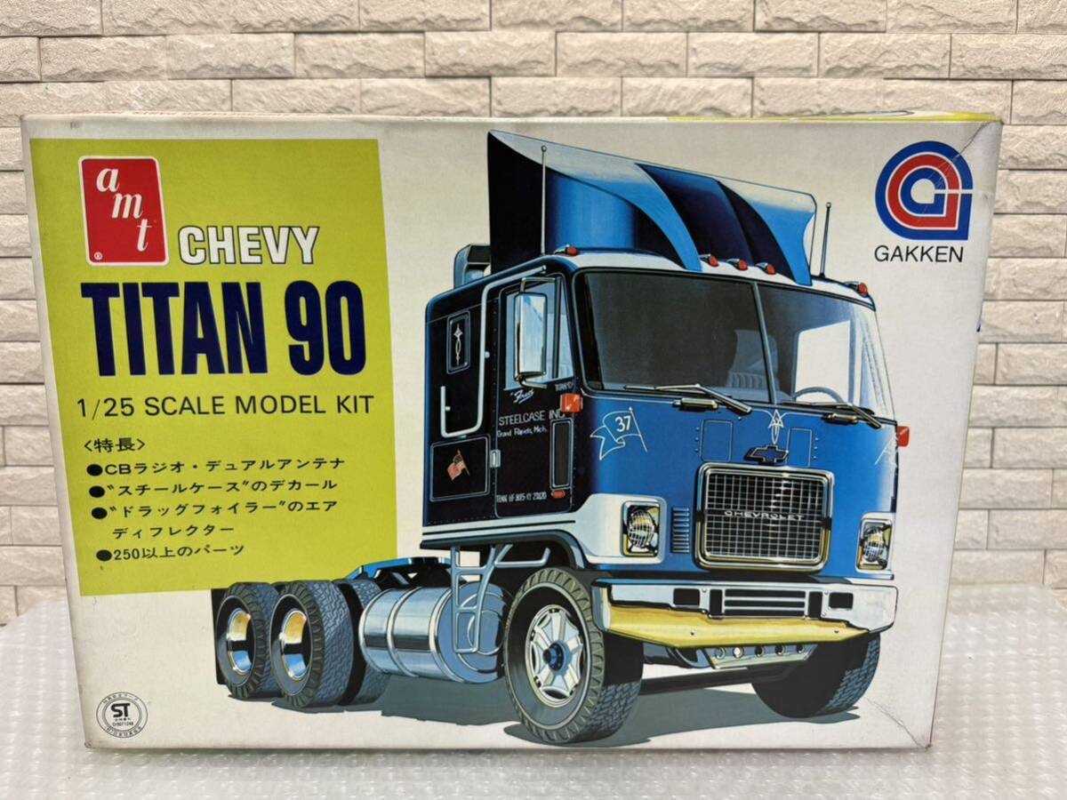  три 470*[ не собран ]amt пластиковая модель CHEVY TITAN 90 1/25 Titan 90 грузовик трактор подлинная вещь редкий товар *