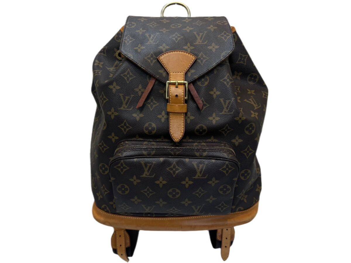 三607☆【中古品】ルイヴィトン モンスリ GM バックパック デイパック リュック モノグラム ブラウン MI0955 LOUIS VUITTON☆_画像1