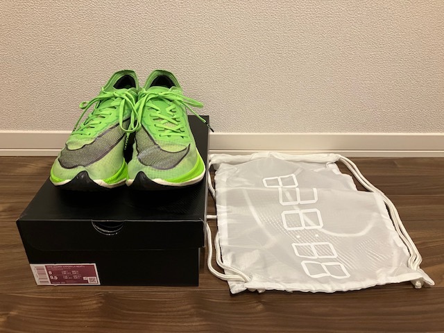 NIKE ナイキ ZOOMX ズームX VAPORFLY ヴェイパーフライ NEXT% ネクスト％ グリーン 緑 26.0cm 正規品 used フルマラソン1回使用 の画像2