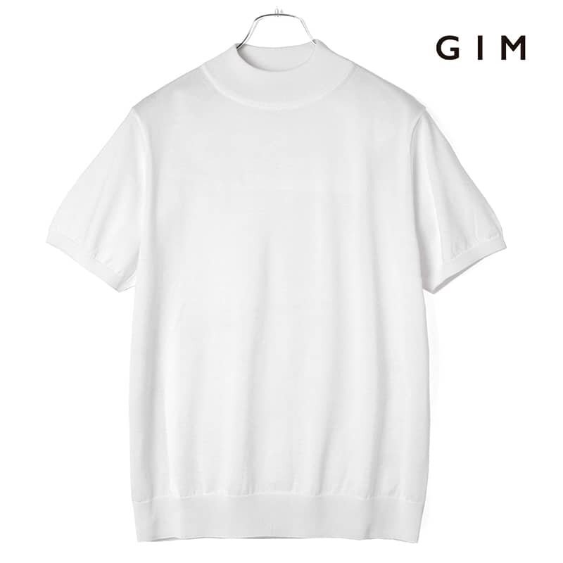 ◆【GIM(ジム)/春夏/シーアイランドコットン18G半袖モックネックニット】[gim2380061-LL]_画像1