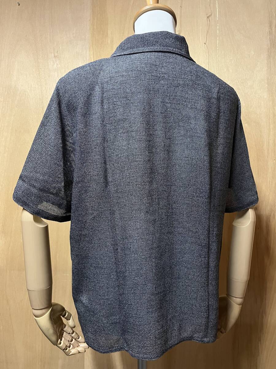 綺麗　Leilian レリアン ラインストーン デザイン 通気性◎ 半袖 シャツ ジャケット グレー サイズ15 大きいサイズ_画像3