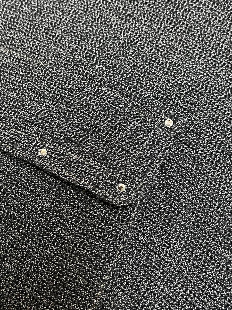 綺麗　Leilian レリアン ラインストーン デザイン 通気性◎ 半袖 シャツ ジャケット グレー サイズ15 大きいサイズ_画像8