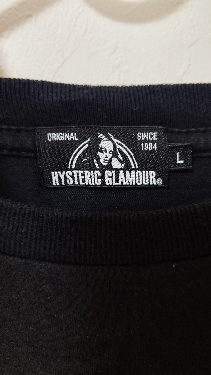 ヒステリックグラマー HYSTERIC GLAMOUR Tシャツ 黒 ブラック サイズＬ 送料無料の画像3