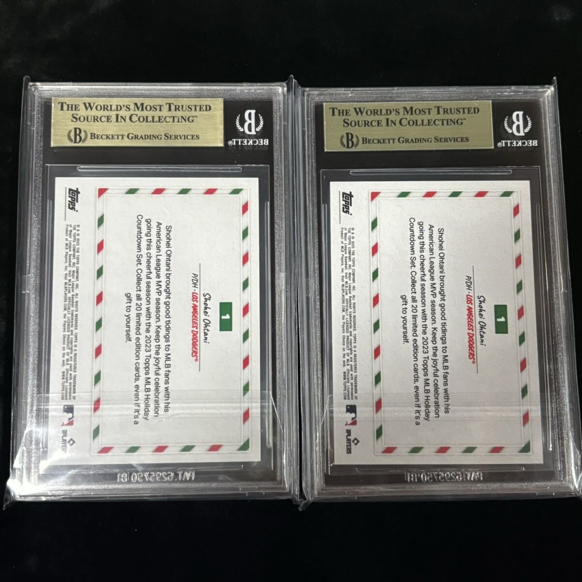 BGS 9.5 TOPPS HOLIDAY COUNTDOWN 1 SHOHEI OHTANI 大谷翔平 鑑定品 2枚セット ドジャースの画像10