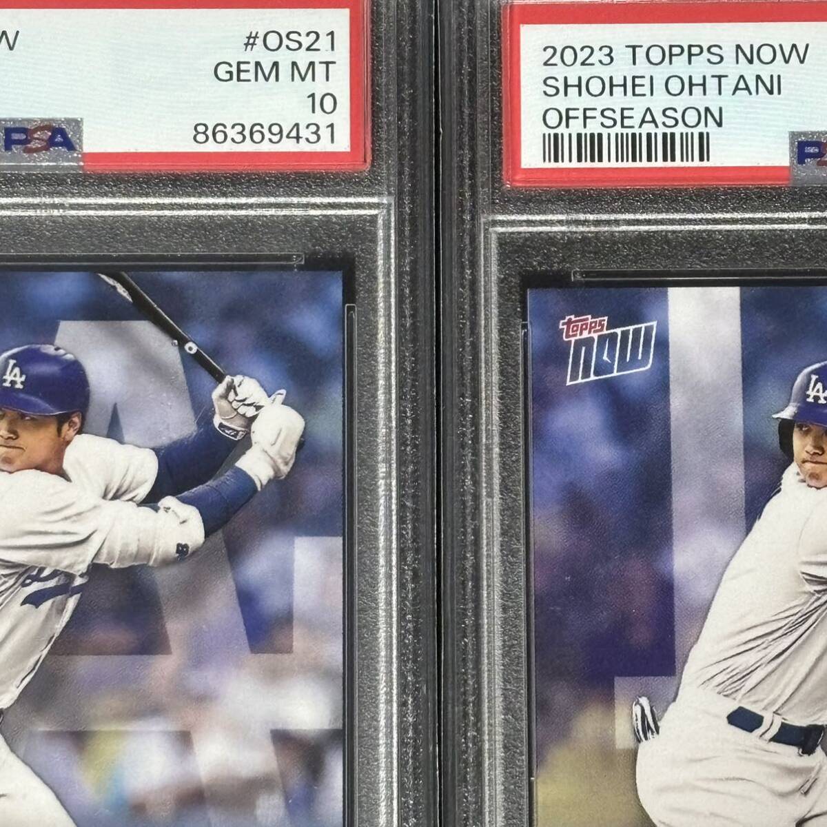 PSA 10 2023 TOPPS NOW OFFSEASON OS21 SHOHEI OHTANI 大谷翔平 ドジャース ユニフォーム 2枚セット の画像3