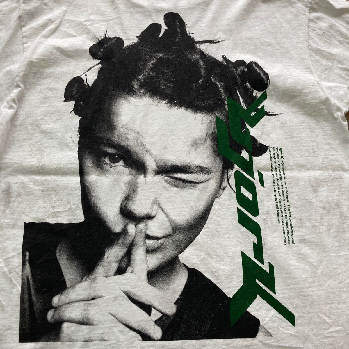 希少 80s 90s ビンテージ ヴィンテージ vintage Tシャツ USA製 バンド ロック バン T シャツ 染み込み シングルステッチ BJORK ビョークの画像6