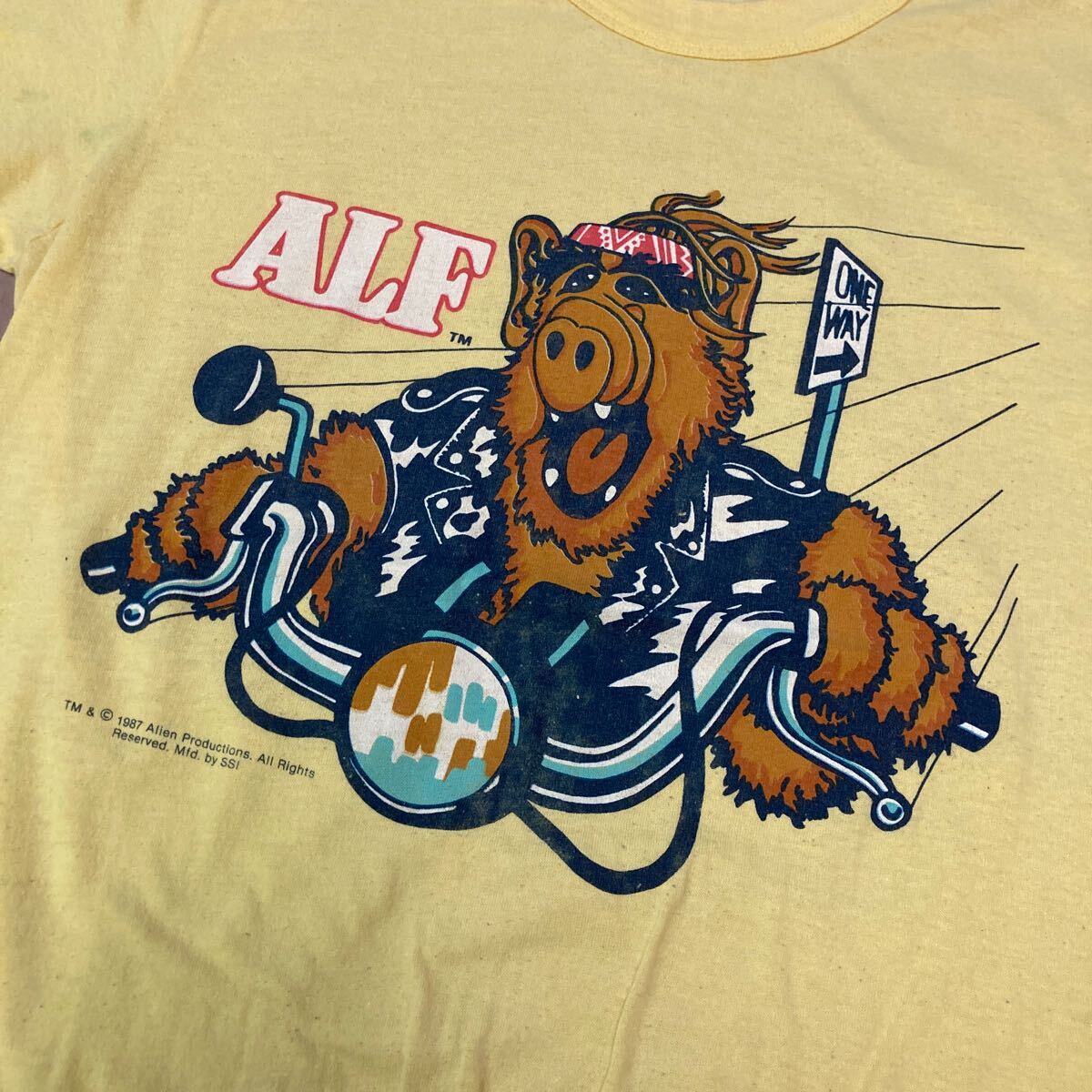 希少 80s 90s ビンテージ ヴィンテージ vintage Tシャツ 染み込み シングルステッチ 映画 ムービー USA製 ALF Tシャツ bigE big Eの画像2