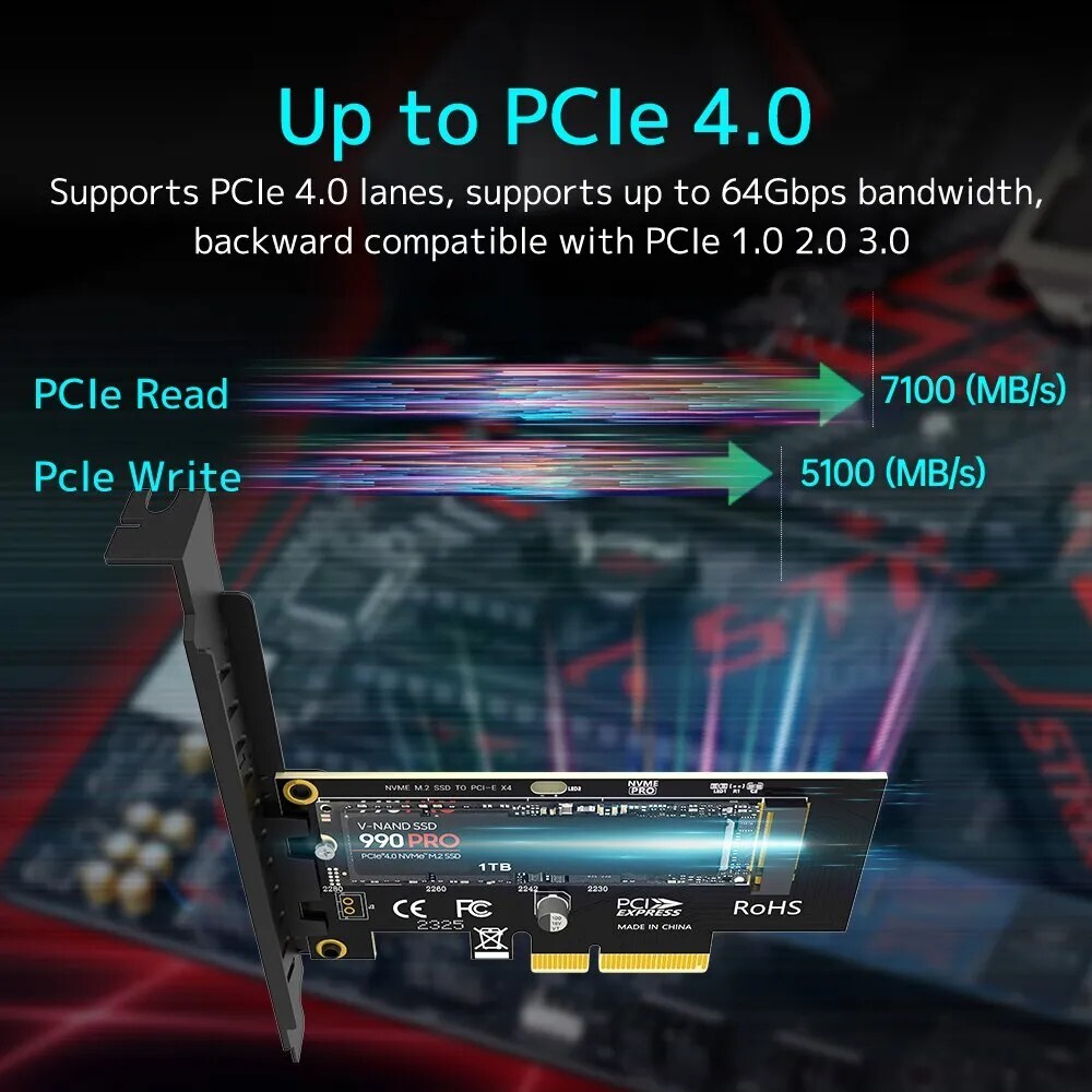 【決算セール】M.2 NVMe to PCI-e 変換カード アダプタ PCIe 3.0/4.0 PCIe×4 [取付用ネジ付属]【C5】の画像2