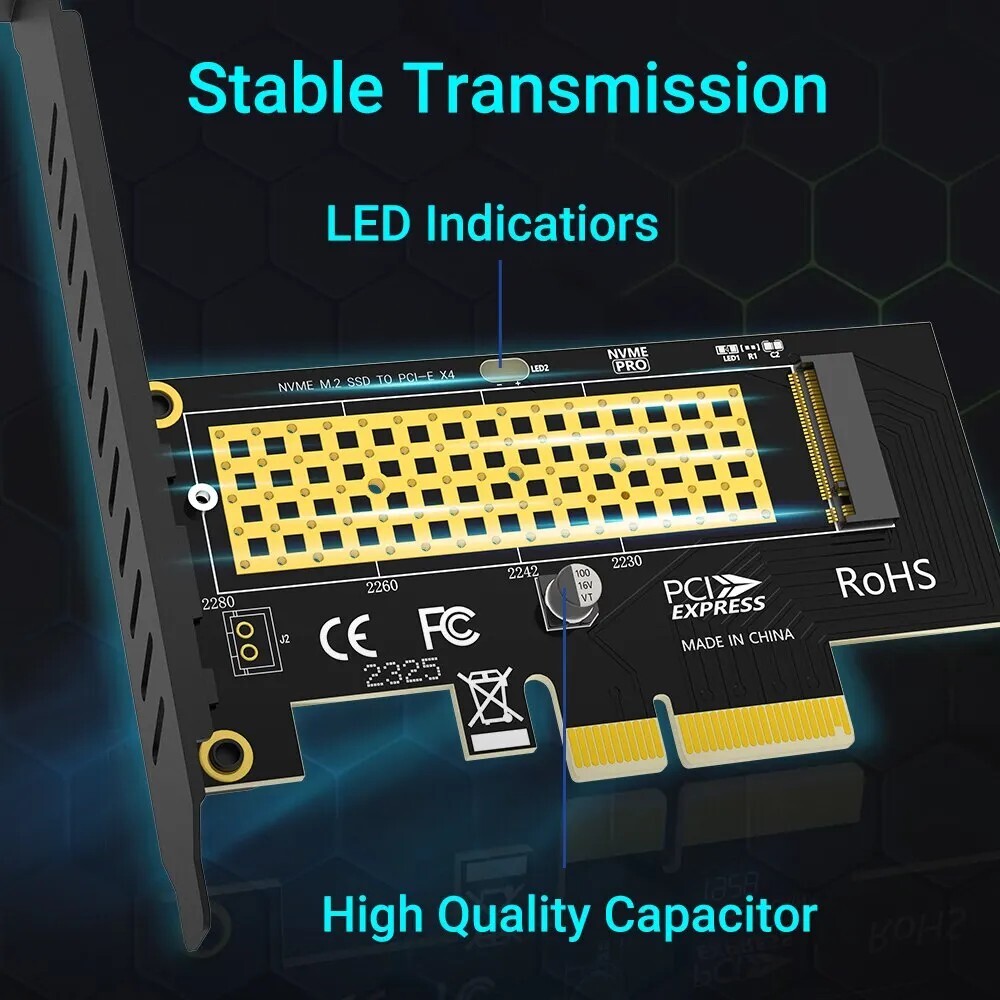 【決算セール】M.2 NVMe to PCI-e 変換カード アダプタ PCIe 3.0/4.0 PCIe×4 [取付用ネジ付属]【C5】の画像3