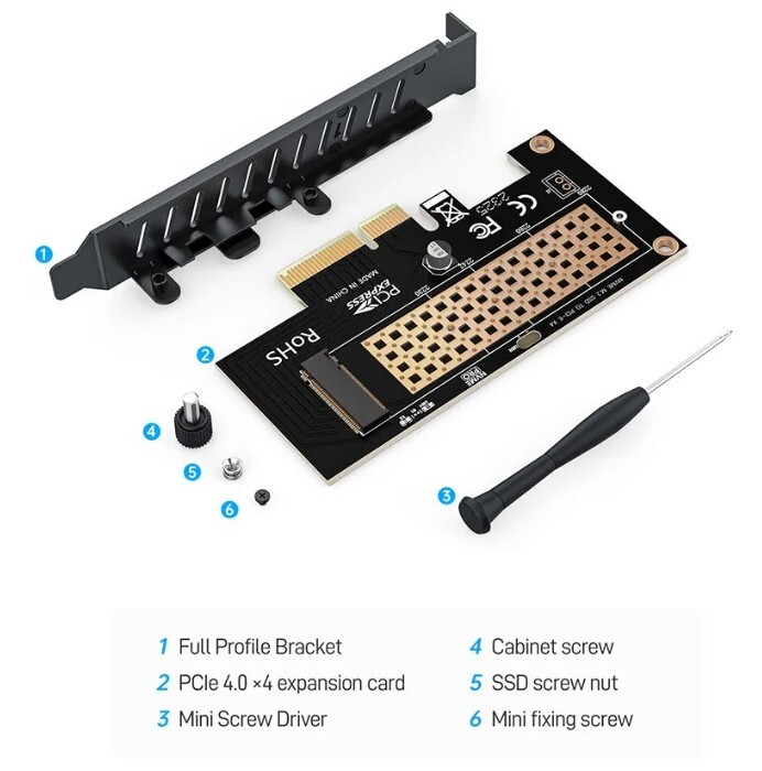 【決算セール】M.2 NVMe to PCI-e 変換カード アダプタ PCIe 3.0/4.0 PCIe×4 [取付用ネジ付属]【C5】の画像5