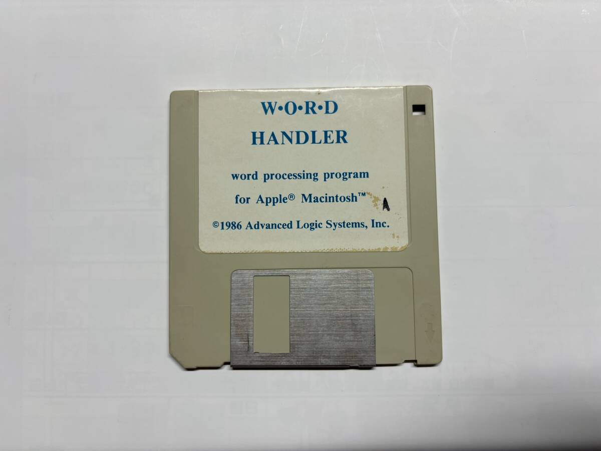 1986 Advanced Logic Systems,Inc.製 英文ワードプロセッサソフト WordHandler for Mac (中古品・読込確認済)_全出品物　オリジナルFD　１枚