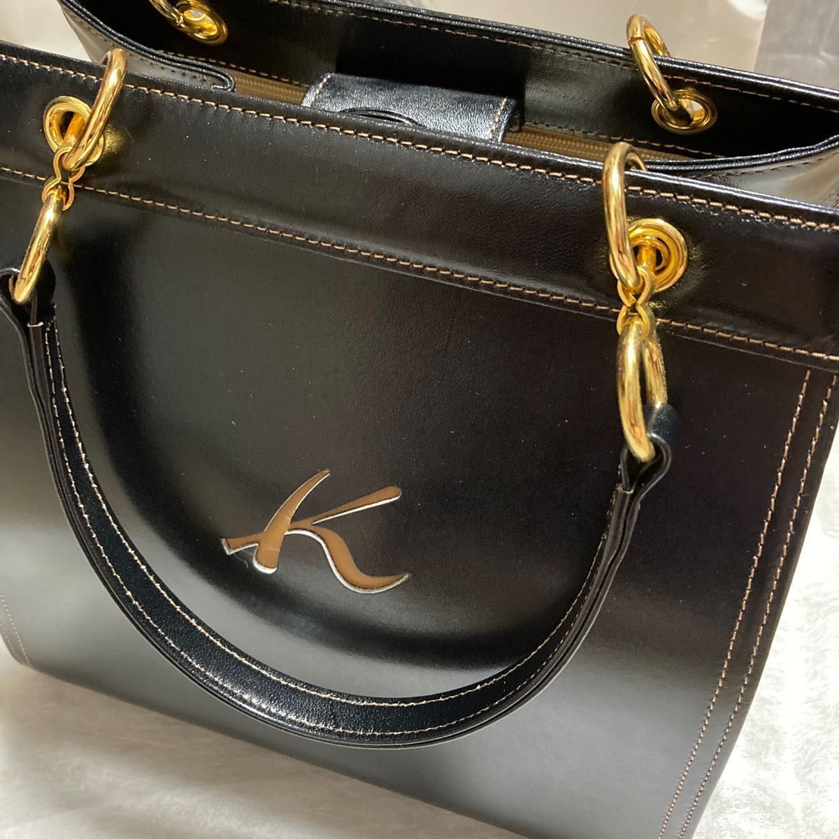 新品未使用 Kitamura キタムラ 黒 レザーハンドバッグ 新品未使用 Kitamura キタムラ 黒 レザーハンドバッグ