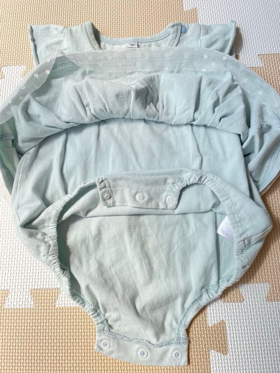 2枚セット☆ロンパースワンピース 80 綿100 ベビー服　キッズ　子ども服