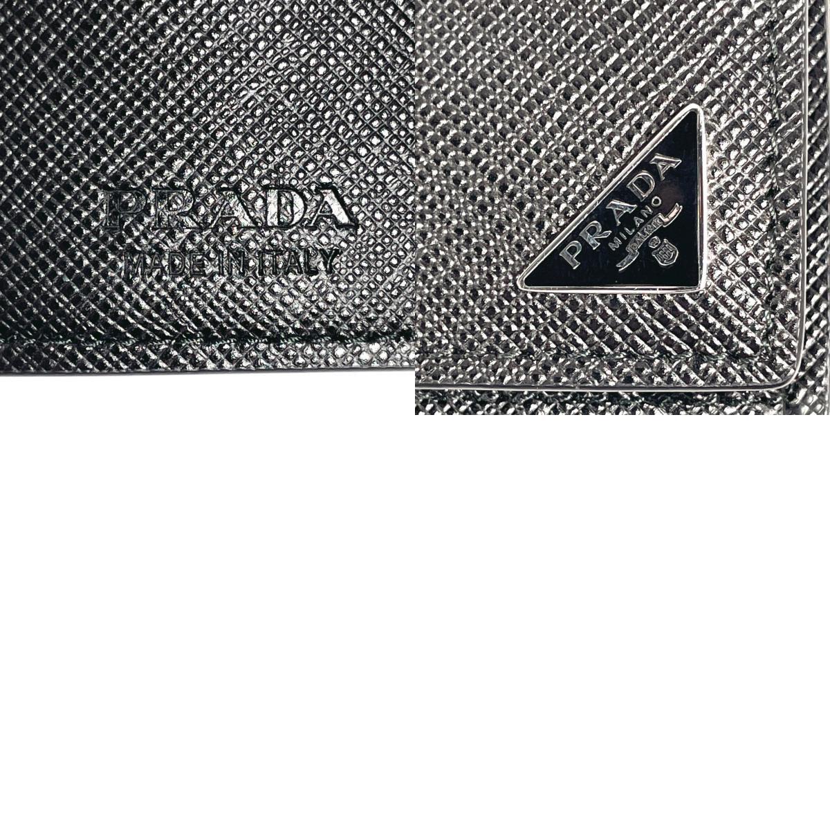 プラダ PRADA 三つ折り財布 2MH021 サフィアーノレザー ブラック 未使用品 シンプル_画像10