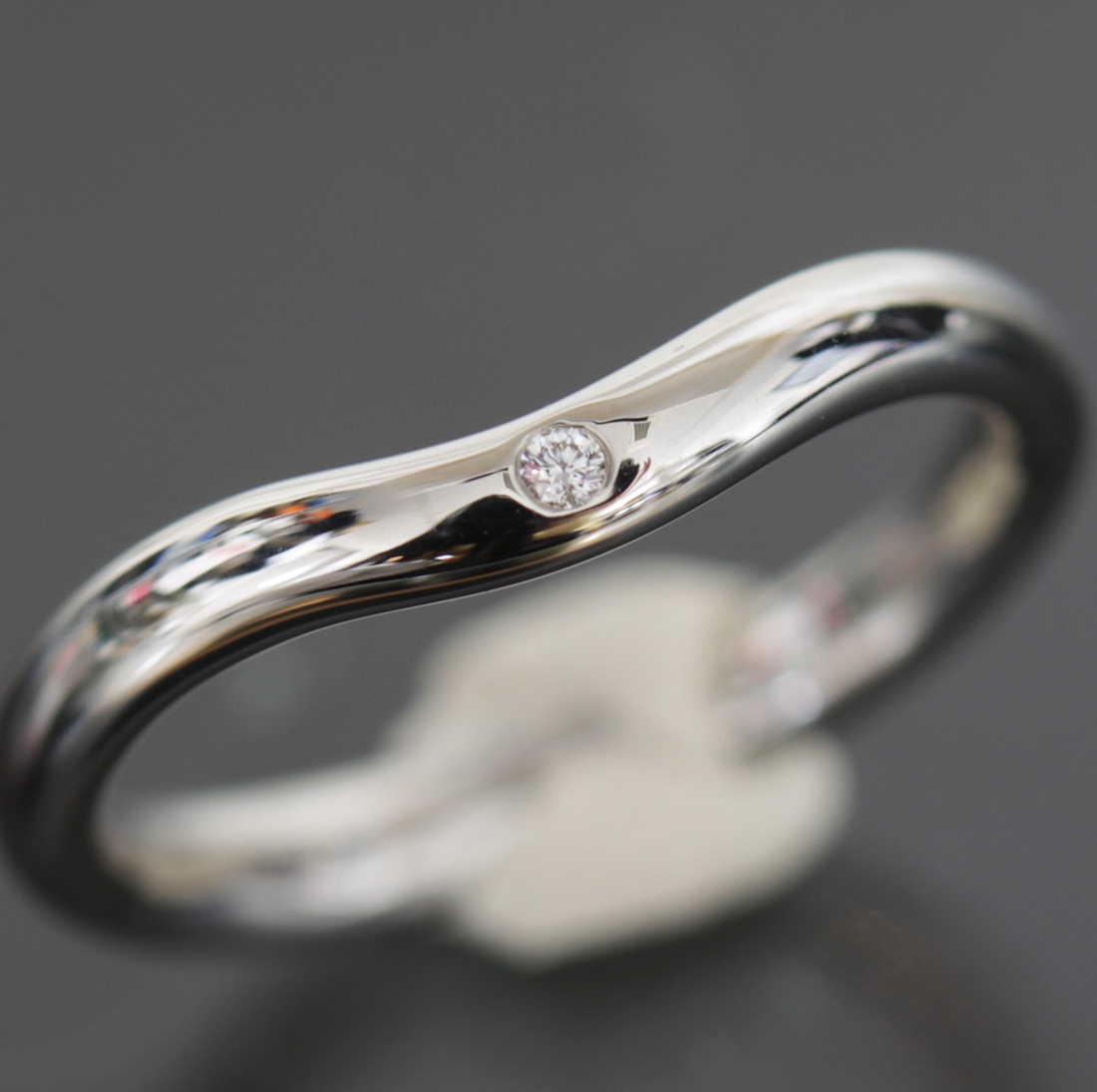 ティファニー カーブド バンド ダイヤ リング 4.5号 pt950 2.5mm●指輪 新品仕上済 3.3g ピンキー Tiffany&Co. 5701Aの画像1