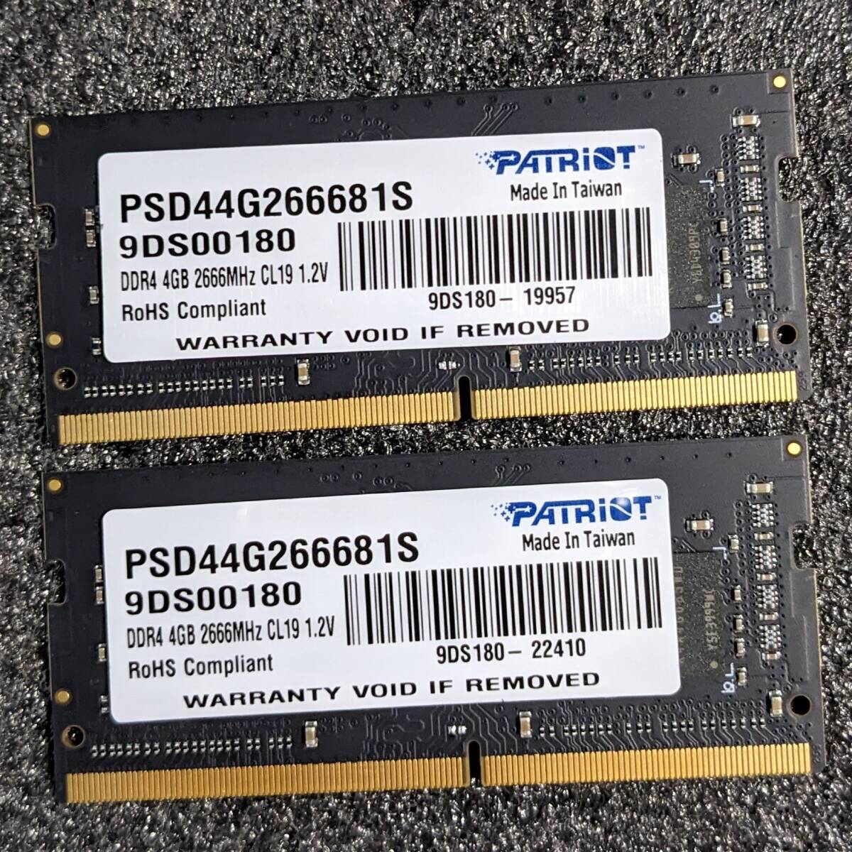 【中古】DDR4 SODIMM 8GB(4GB2枚組) Patriot PSD44G266681S [DDR4-2666 PC4-21300]_画像1