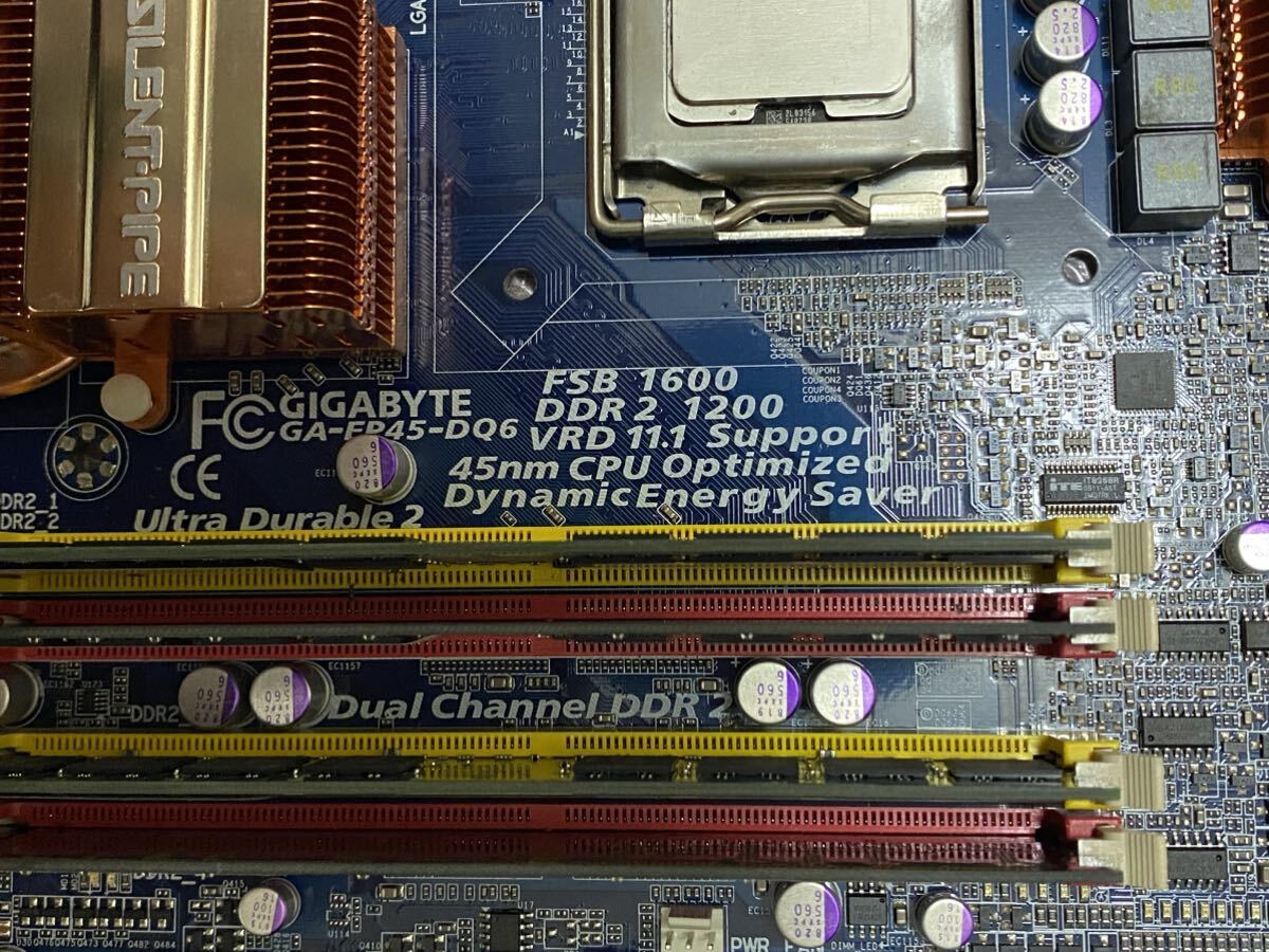 【ジャンク扱い】GIGABYTE マザーボード GA-EP46-DQ6 + Core2Duo E8500 + メモリ3GB_画像2