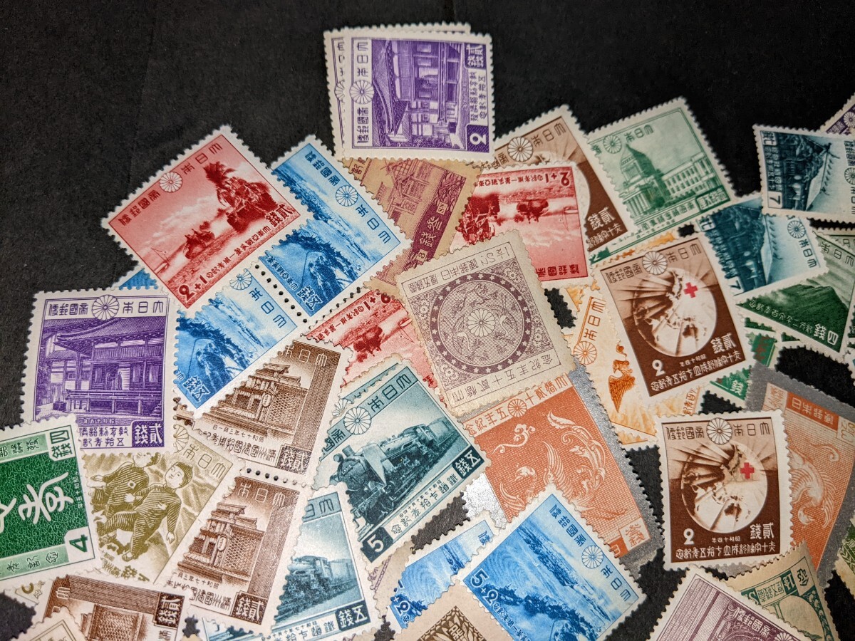 戦前の記念、普通切手1915年から1945までのまとめ品100枚以上の画像5