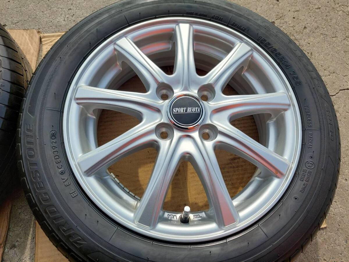 軽自動車 SPORT RUOTA 4.5J-14インチ ET45 100-4H ブリヂストン エコピアEP150 155/65R14 2020年 タント ムーブ ワゴンR スペーシア N-BOXの画像5