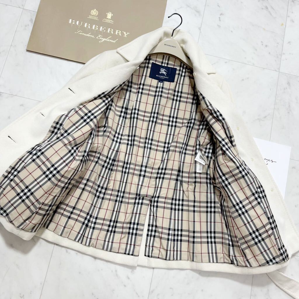 大きいサイズ バーバリー BURBERRY バーバリーロンドン アンゴラコート ハーフコート ノバチェック ベルト 旅行 行楽 44 13号の画像8