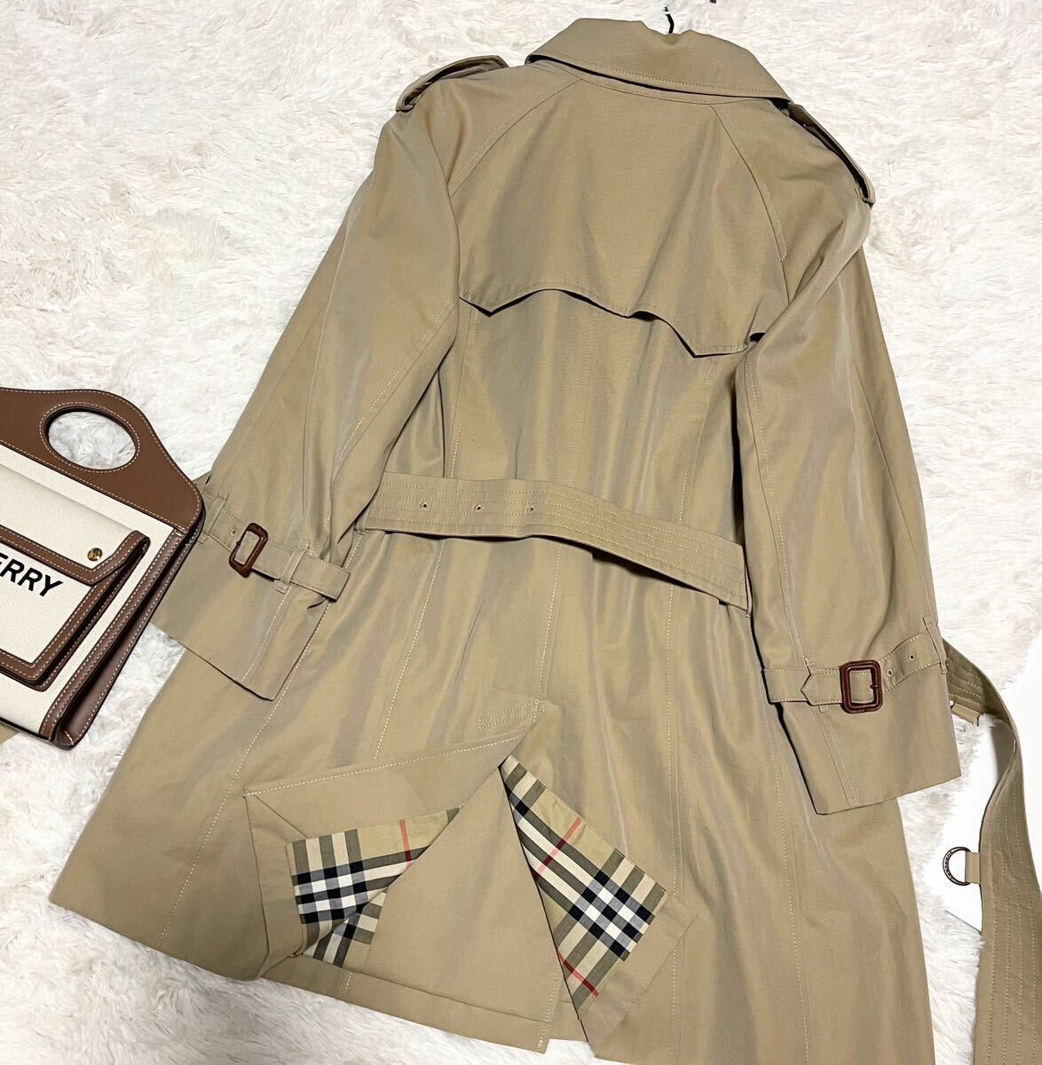 大きいサイズ 超美品 バーバリー BURBERRY バーバリーロンドン トレンチコート スプリングコート ノバチェック ベルト 通勤 希少 46 15号の画像5