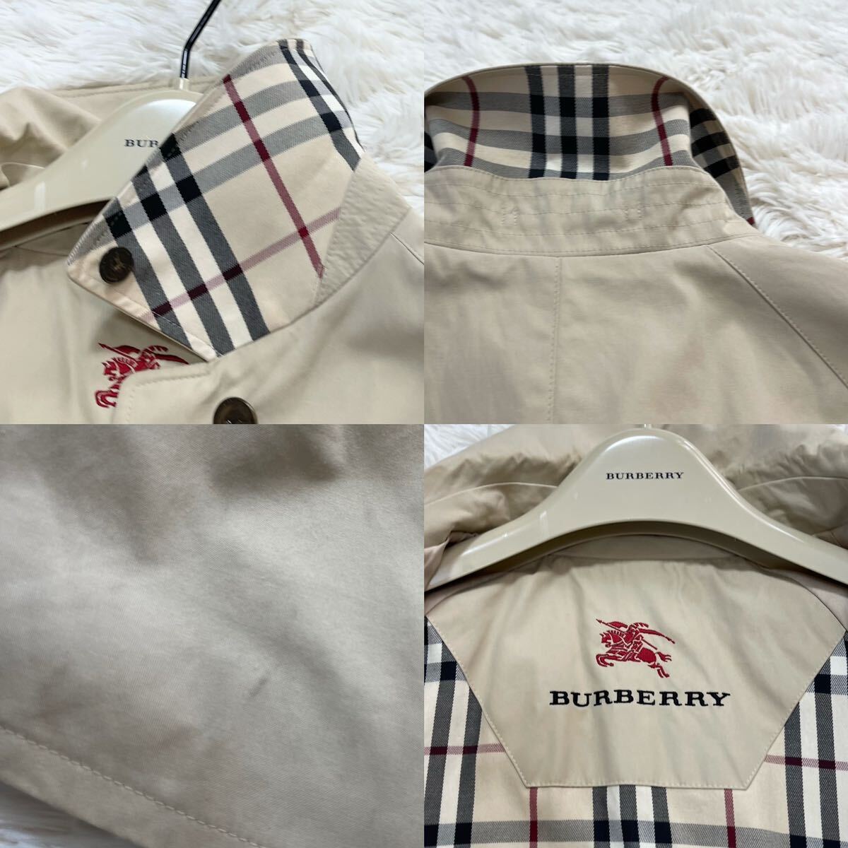 大きいサイズ バーバリー BURBERRY バーバリーロンドン ステンカラーコート スプリングコート トレンチコート ノバチェック 通勤 11号 XLの画像9