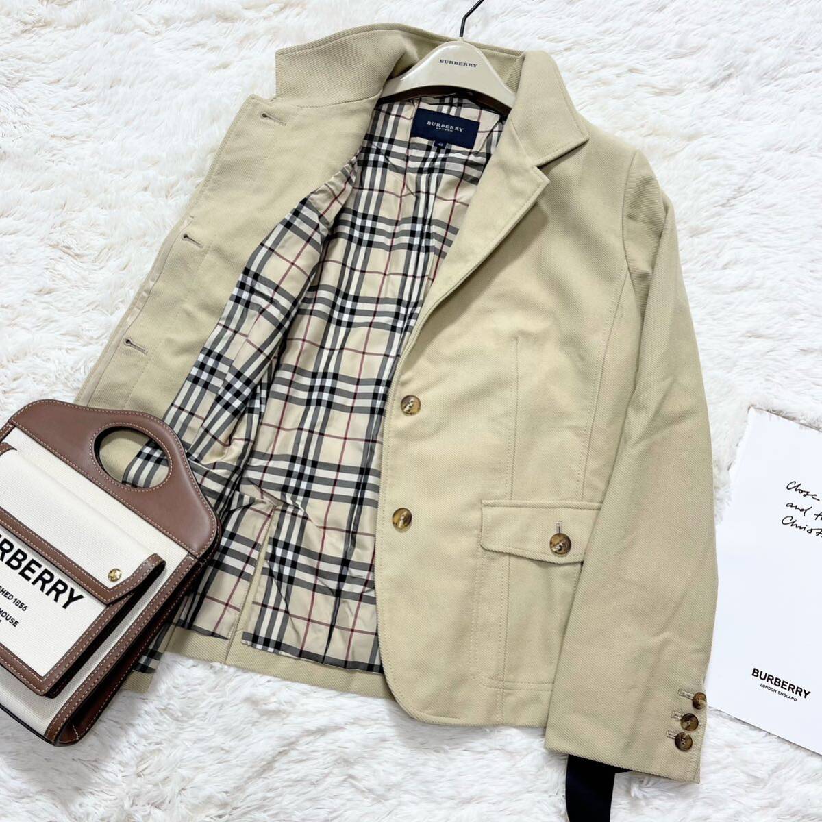 大きいサイズ 新品未使用 BURBERRY バーバリー バーバリーロンドン ジャケット ノバチェック 羽織り 旅行 行楽 希少48 17号_画像1