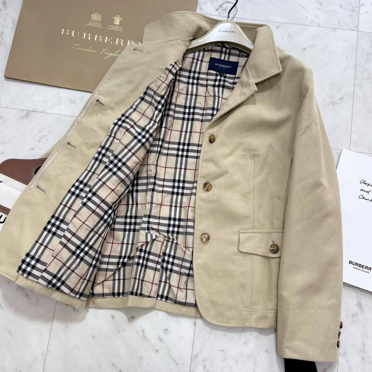 大きいサイズ 新品未使用タグ付き バーバリー BURBERRY バーバリーロンドン ジャケット 羽織り ノバチェック 旅行 行楽 希少48 17号の画像7