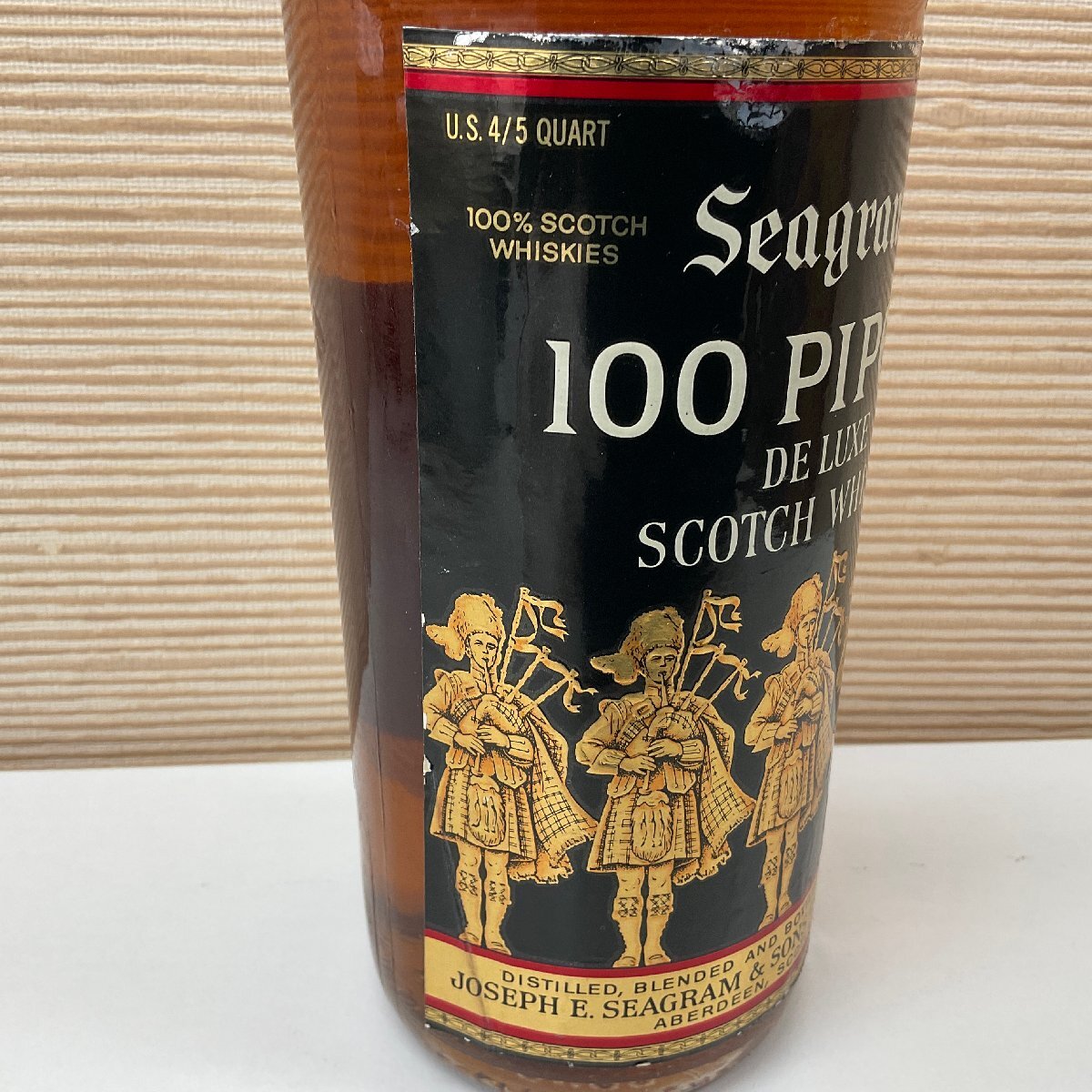 【S37】Seagram's 100 PIPERS DE LUXE 760ml 43％ スコッチ ウイスキー 未開栓 古酒 洋酒の画像4