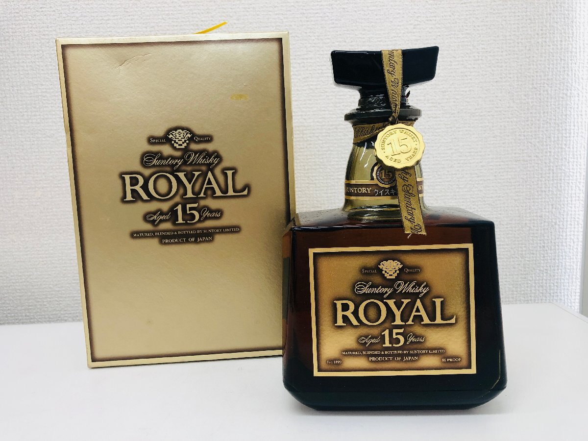 【M115】広島県配送限定 SUNTORY ROYAL サントリー ローヤル 15年 箱付 750ml 43% 未開栓 古酒 洋酒_画像1