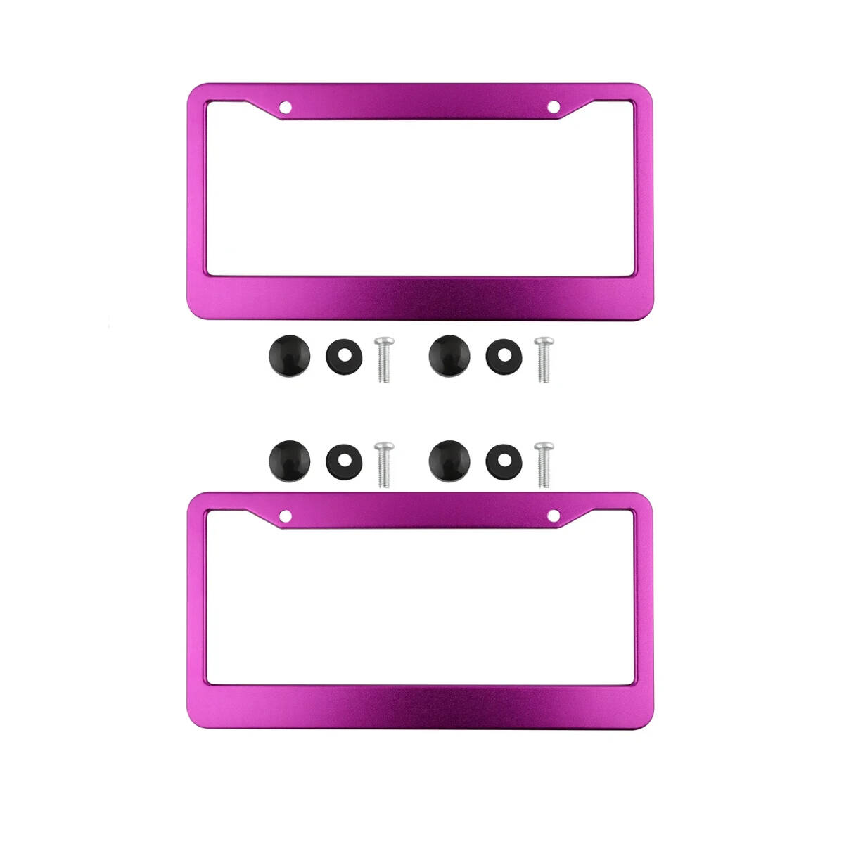  number plate boruda- car license frame aluminium alloy number plate bracket car accessory 2 piece set purple 