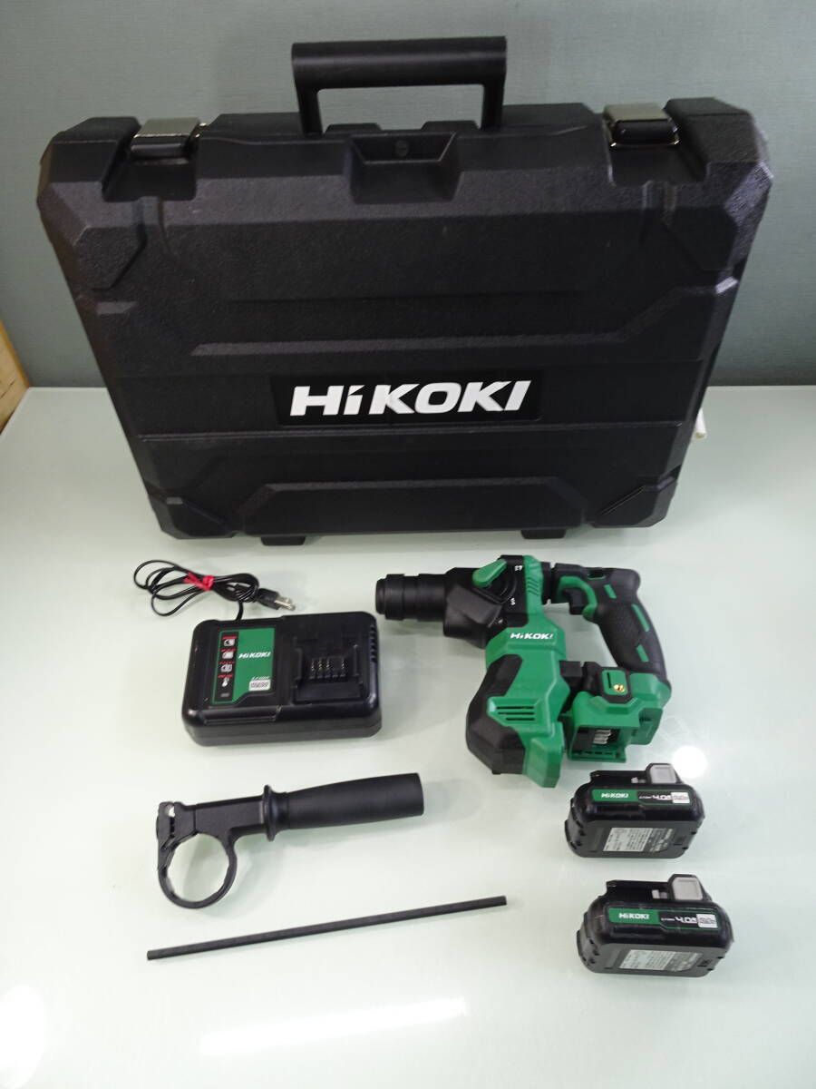 HIKOKI/日立工機　コードレスロータリハンマドリル　18ｍｍ　ＤＨ１２ＤＤ　バッテリー２個付　中古_説明書なし、他付属品もなし。
