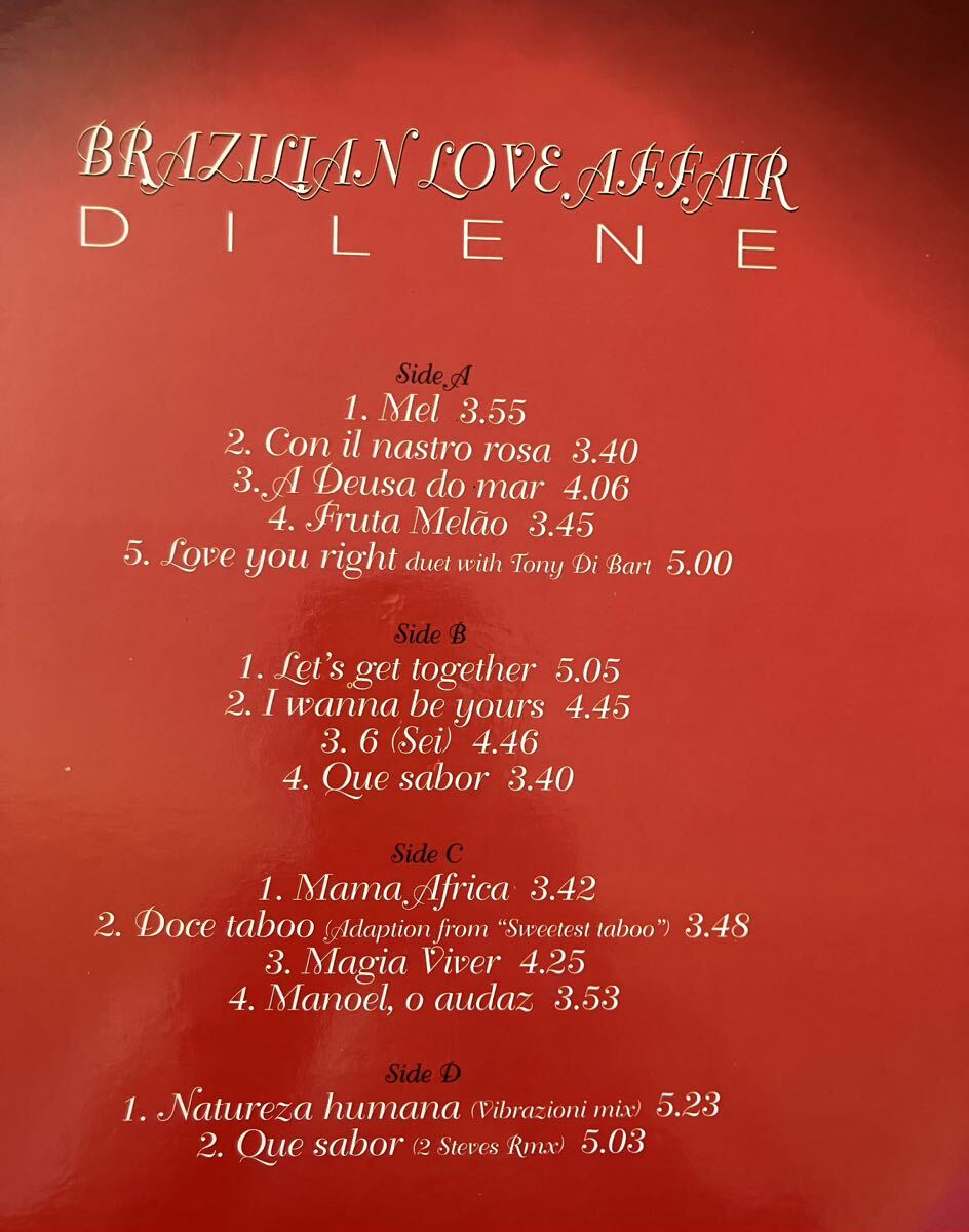 BRAZILIAN LOVE AFFAIR 廃盤　人気LPレコード DILENE 2枚組　イタリア盤オリジナル　シャーデー・カバー ダンスミュージック_画像3