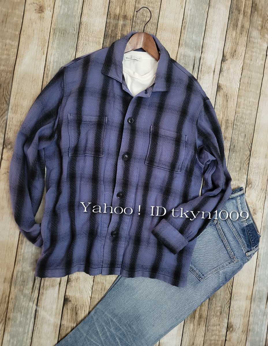 RHC Ron Herman ロンハーマン Ombre plaid shirt 両サイドポケット付 チェックシャツ ジャケット オンブレシャツ_画像2