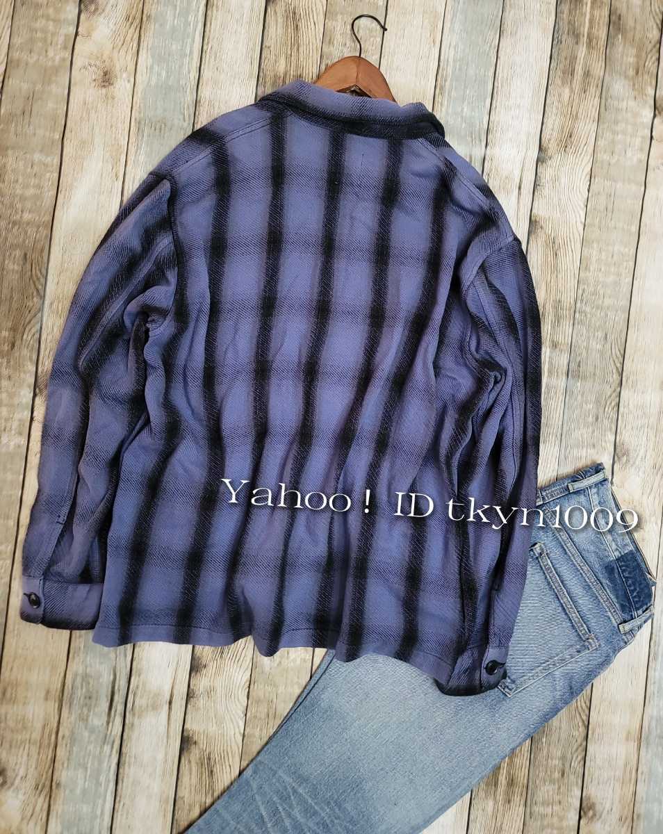 RHC Ron Herman ロンハーマン Ombre plaid shirt 両サイドポケット付 チェックシャツ ジャケット オンブレシャツ_画像8