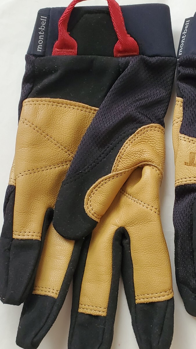 未使用品 montbell モンベル Belay Gloves ビレイグローブ Mサイズ 男女兼用 手囲い22.5-24.5cmポリエステル 合成皮革 やぎ革 登山キャンプ_画像2